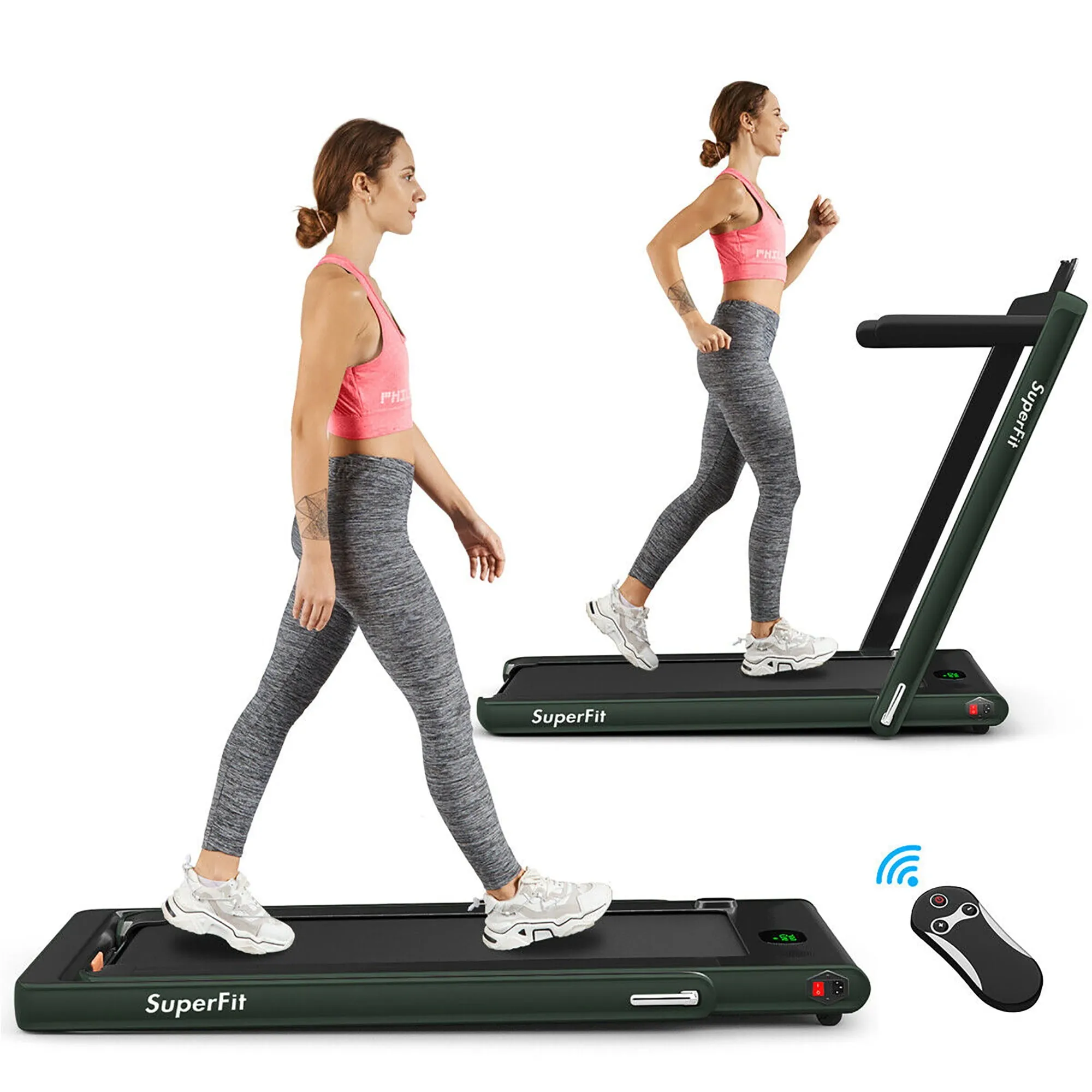 2 in 1 Folding Treadmill Remote Control W/ APP  Speaker
