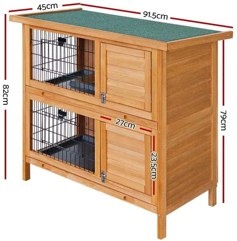 2 Storey Wooden Rabbit Hutch