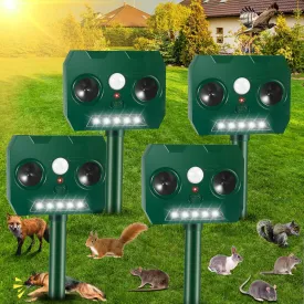 2025 Upgraded Solar Animal Repellent,Ultrasonic Animal Repeller Outdoor with Motion Sensor, Waterproof Animal Deterrent Devices for Cat Squirrel Deer Dog Raccoon Skunk Rabbit Bird for Yard Garden Lawn