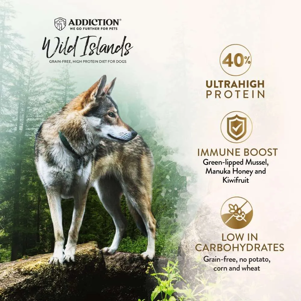 25% OFF: Addiction Wild Islands Pacific Catch Salmon, Mackerel & Hoki Grain Free Dry Dog Food