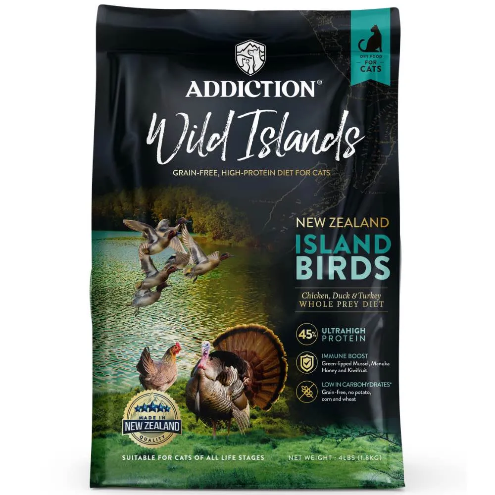 26% OFF   FREE CANNED FOOD: Addiction Wild Islands Birds Chicken, Duck & Turkey Grain-Free Dry Cat Food
