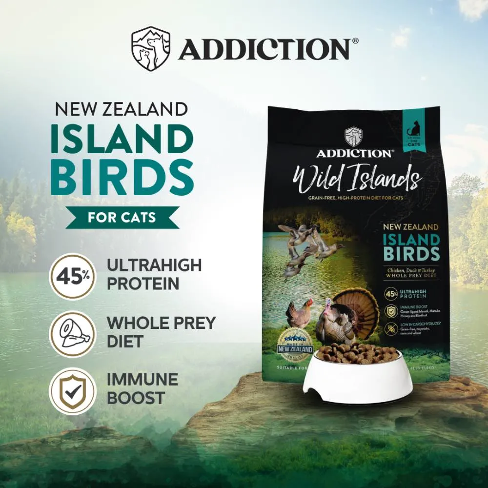 26% OFF   FREE CANNED FOOD: Addiction Wild Islands Birds Chicken, Duck & Turkey Grain-Free Dry Cat Food