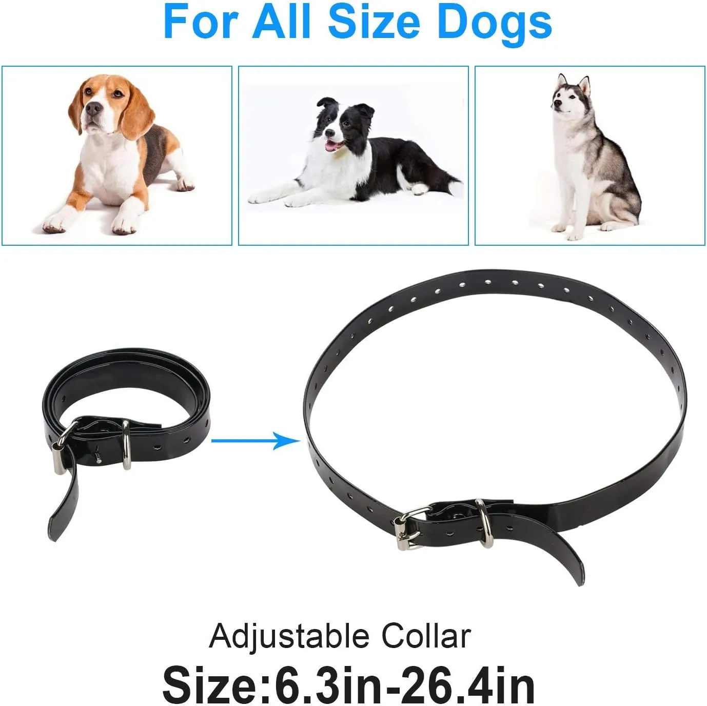27  X  Replacement Dog Collar Strap Band w/Double Buckle Loop - All Brands Pet Training Bark, Shock, e-Collars and Fences. Wide Variety of Bold Standard Colors and Reflective Choices.