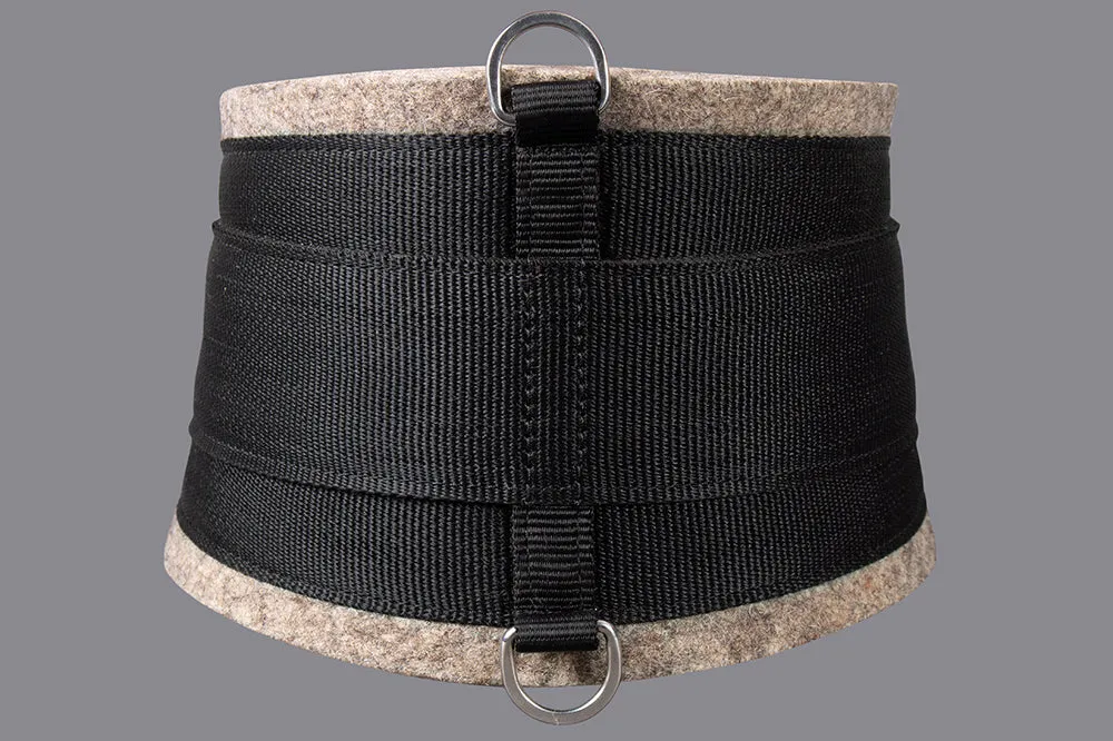 36 In Hilason Western Horse Heavy Duty Felt Saddle Girth Cinch Black / Grey