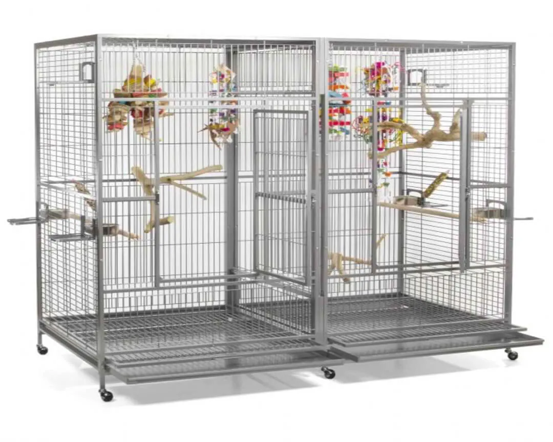 A&E 80"x40" Double Macaw Cage with Divider