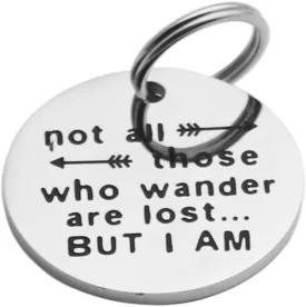 Ankiyabe Funny Dog Tag Cat Tag Pet Tag Puppy Tag Engraved Pet Tag Stainless Steel Dog Tag for Collar Puppy Tag (Not All Those Who Wander are Lost But I Am)