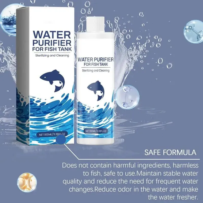 Aquarium Water Conditioner Mild Water Clarifier Safe Liquid Cleaner Long Lasting Effective Water Conditioner For Clear Fish Tank