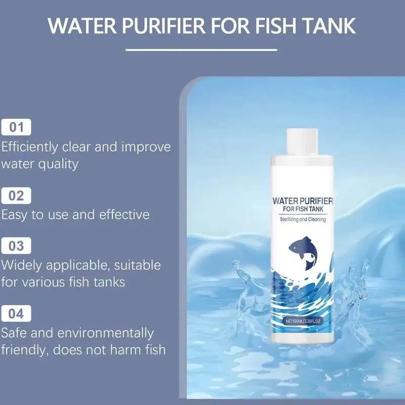 Aquarium Water Conditioner Mild Water Clarifier Safe Liquid Cleaner Long Lasting Effective Water Conditioner For Clear Fish Tank