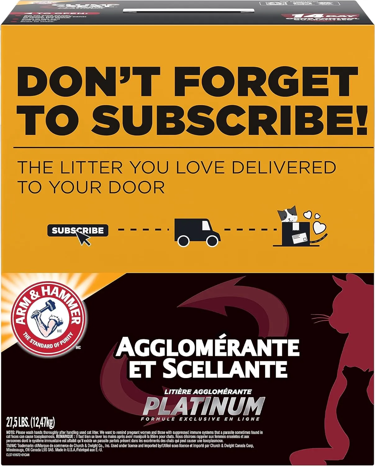 ARM & HAMMER Clump & Seal Platinum Cat Litter, Multi-Cat, 40 lb