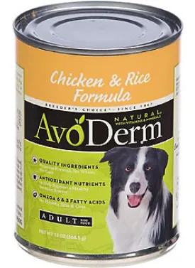 Avoderm Natural Chicken And Rice Canned Dog Food 368g