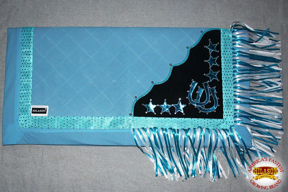 B106-F Hilason Western Show Barrel Racing Rodeo Saddle Blanket Pad Turquoise