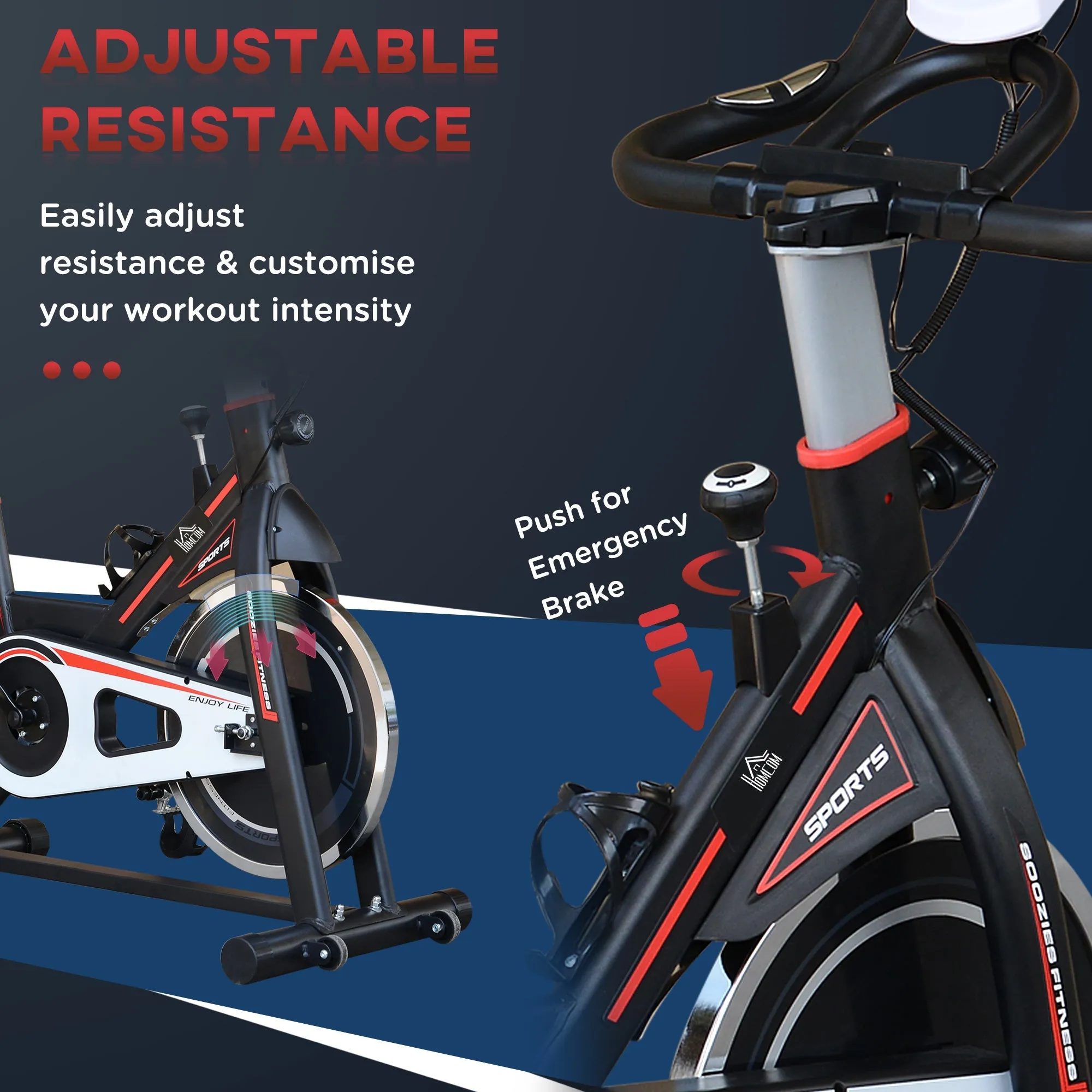 Belt-Driven Exercise Bike Home Fitness Trainer W/ Adjustable Resistance