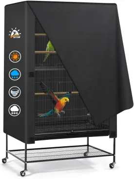 Bird Cage Cover - 600D Bird Cage Covers for Night Heavy Duty & Waterproof, Fade-Resistant Pet Bird Cage Cover Accessory for Parakeet, Parrot, Cockatiel and More Finches - 26 x 19 x 40 Inch