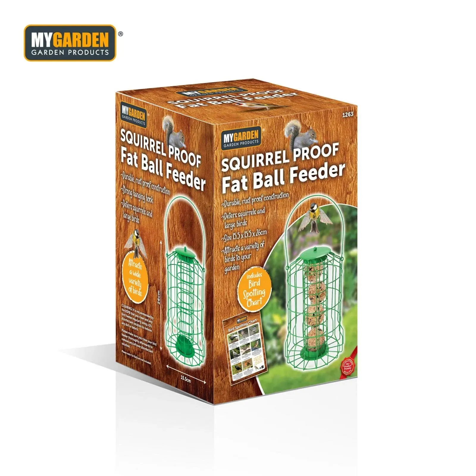 Bird Feeder Metal Fat Ball Squirrel Proof - Green
