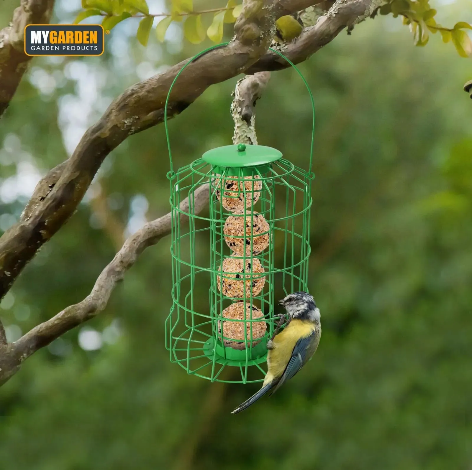 Bird Feeder Metal Fat Ball Squirrel Proof - Green