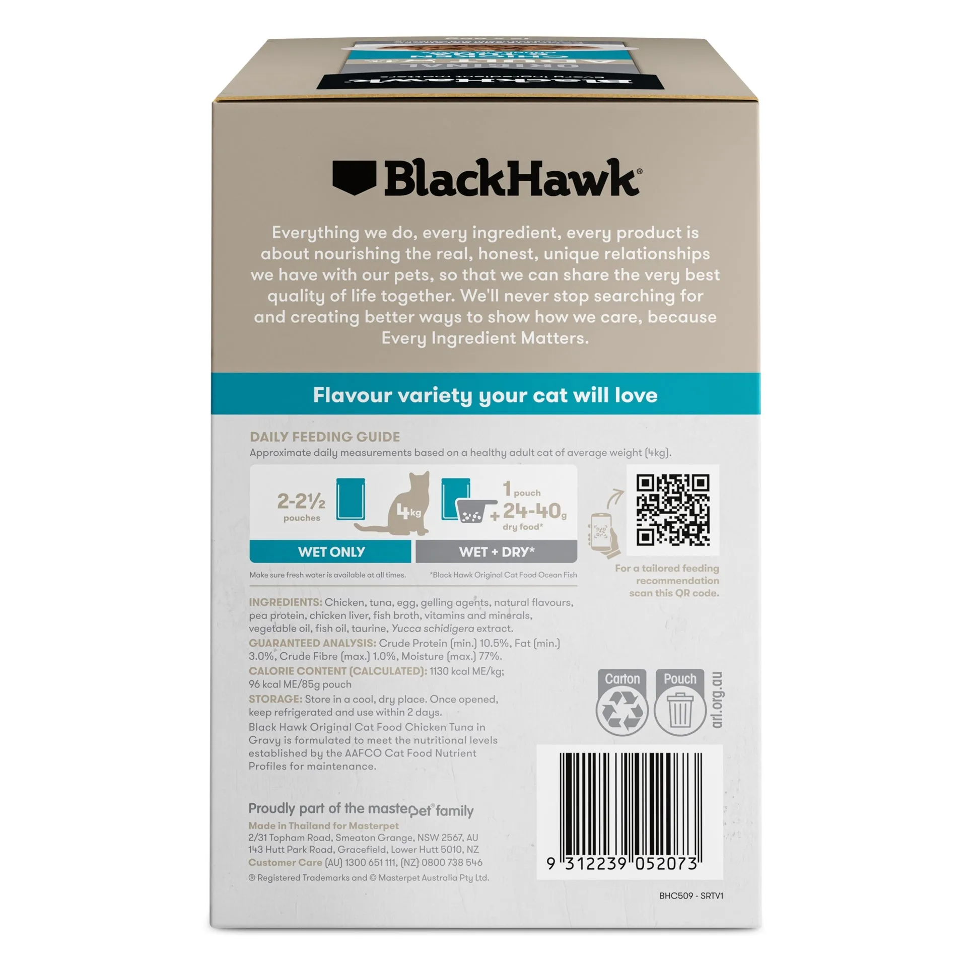 Black Hawk Chicken and Tuna in Gravy Cat Wet Food 85gx12