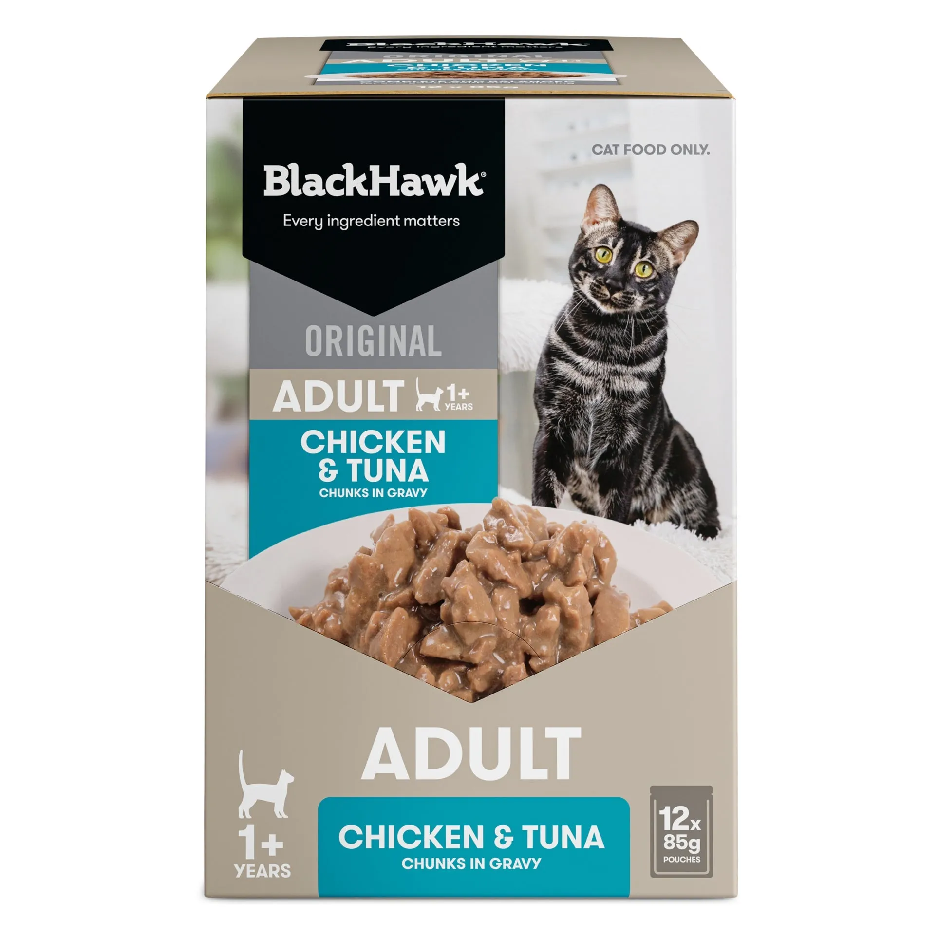 Black Hawk Chicken and Tuna in Gravy Cat Wet Food 85gx12