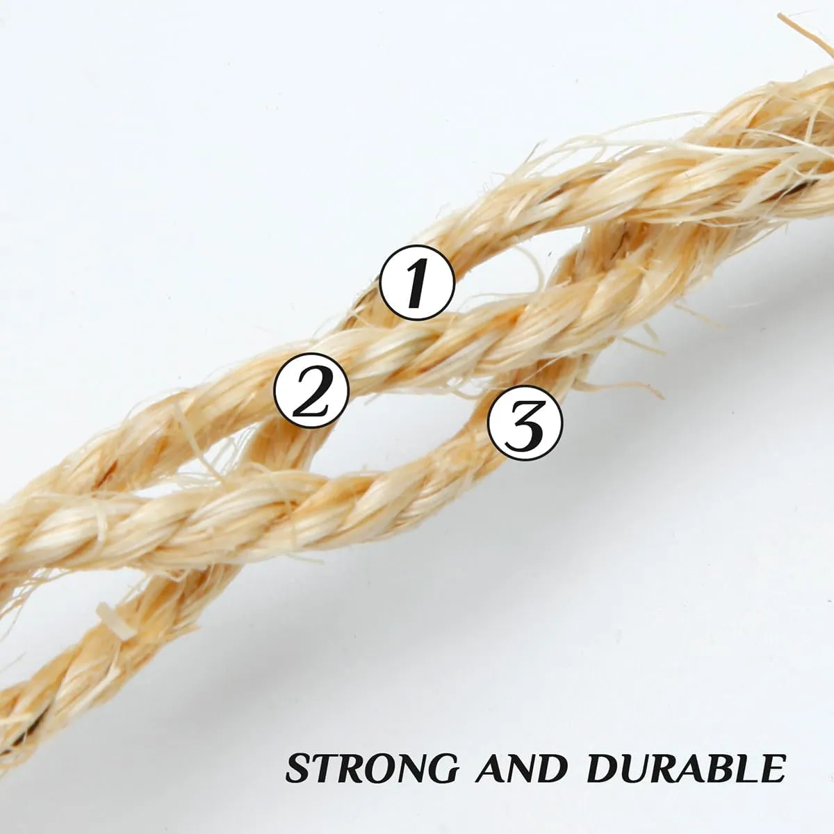 Cat Natural Sisal Rope 1/4 Inch 6mm 164-Feet for Cat Scratching Post Tree Tower Replacement Repair and Replace, DIY Hemp Twine Rope for Cat Scratching Furniture Window Perch and Crafts Gardening