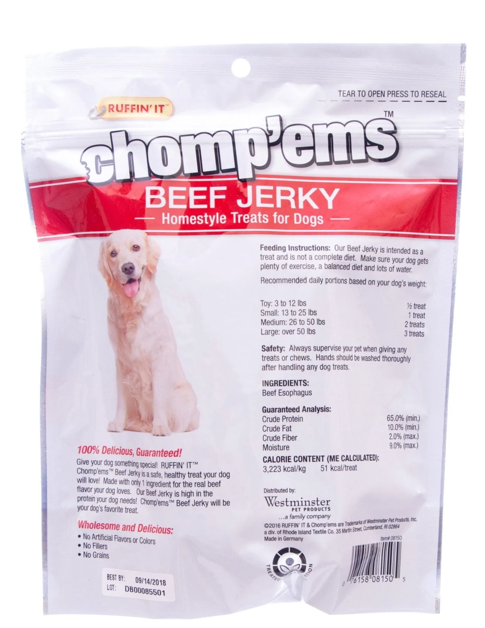Chomp'ems Beef Jerky, 8 oz