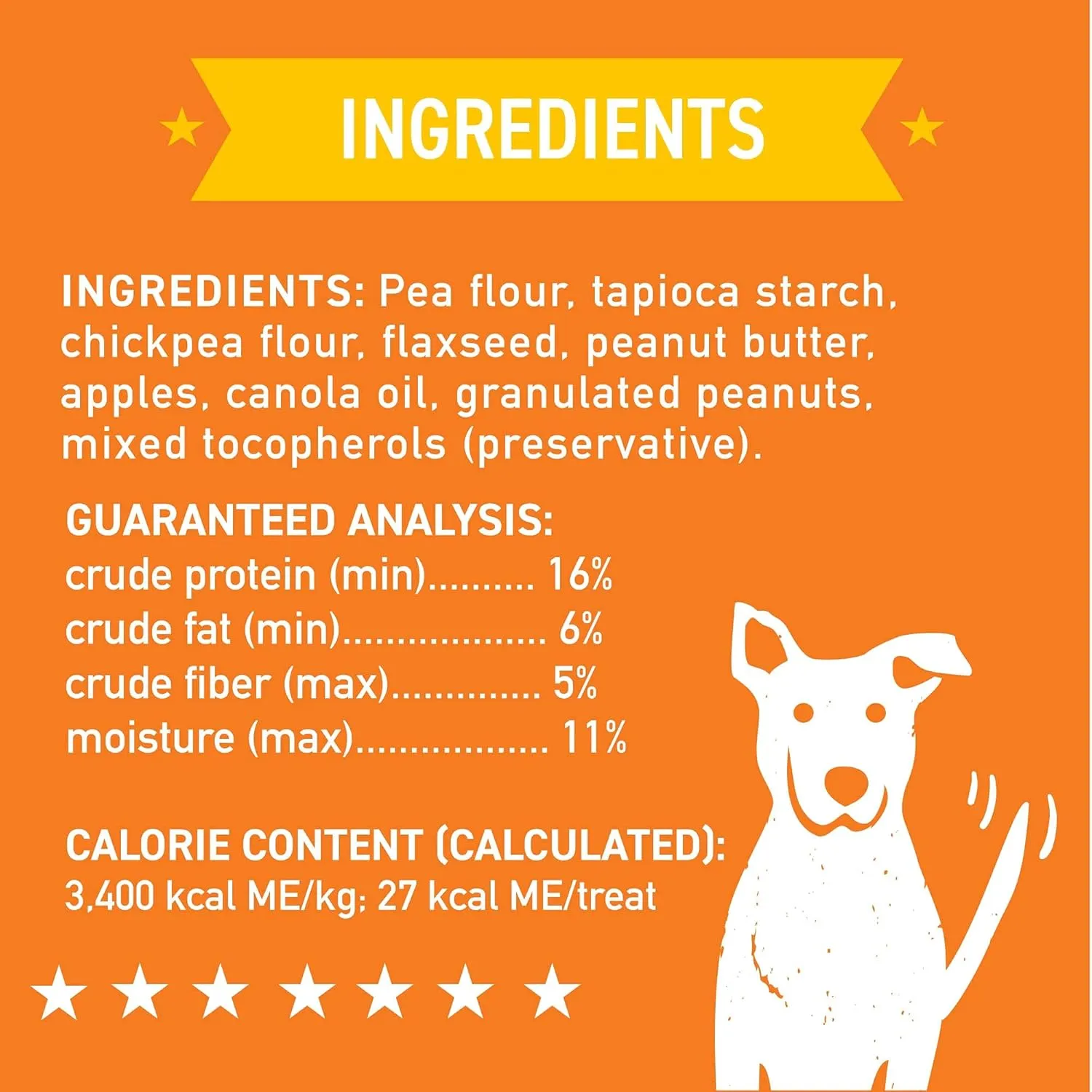Cloud Star Wag More Bark Less Crunchy Grain Free Dog Treats, Peanut Butter & Apples, 2.5 lbs. Bag