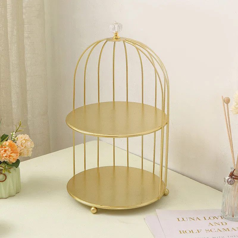 Cosmetic rack iron art storage bird cage Nordic finishing