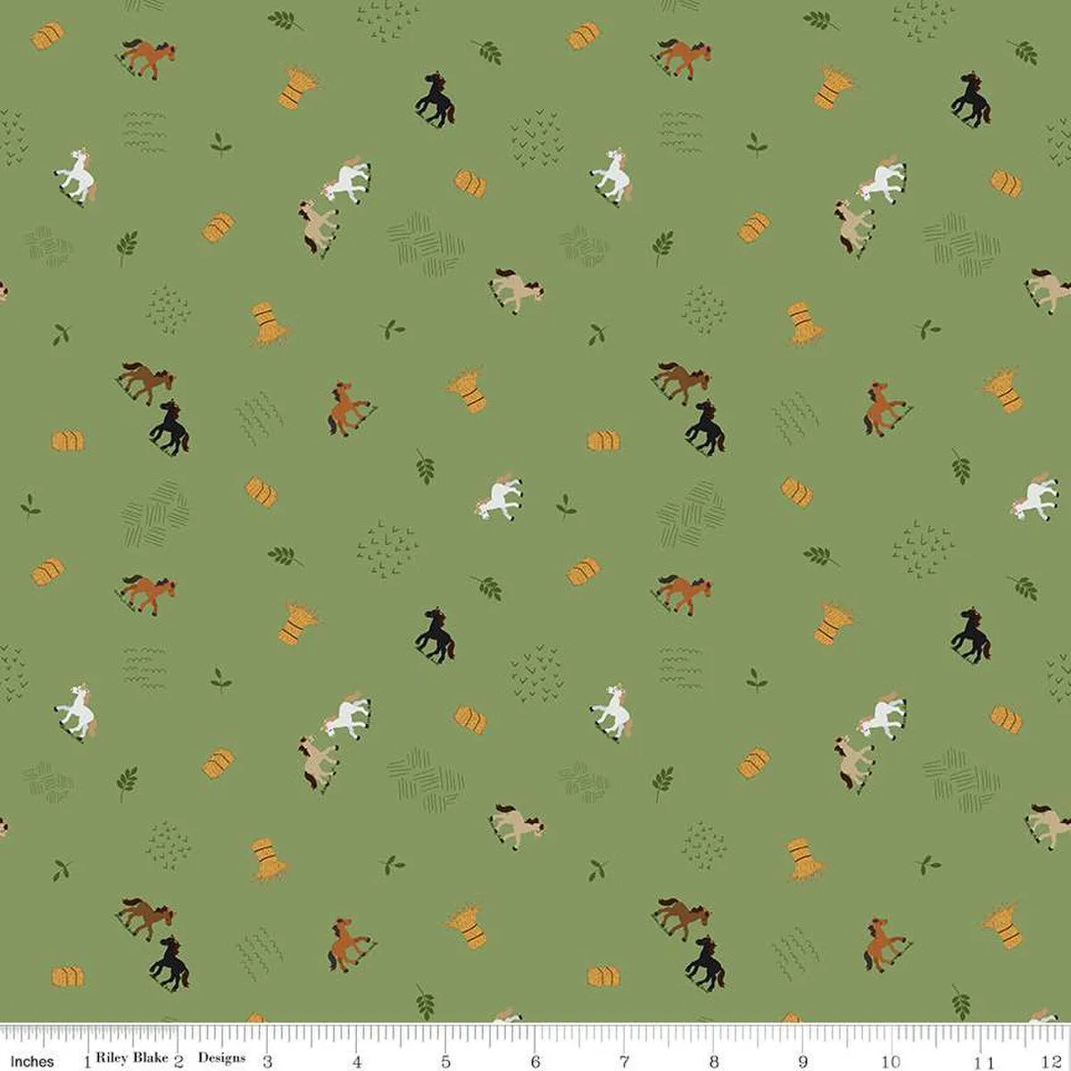 Country Life Grass Grazing the Hay by Jennifer Long of Bee Sew Inspired for Riley Blake Designs|C13793 GRASS