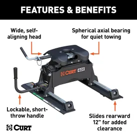 CURT 16536 CURT 16536 Q20 5th Wheel Slider Hitch for Short Bed Trucks; 20;000 lbs