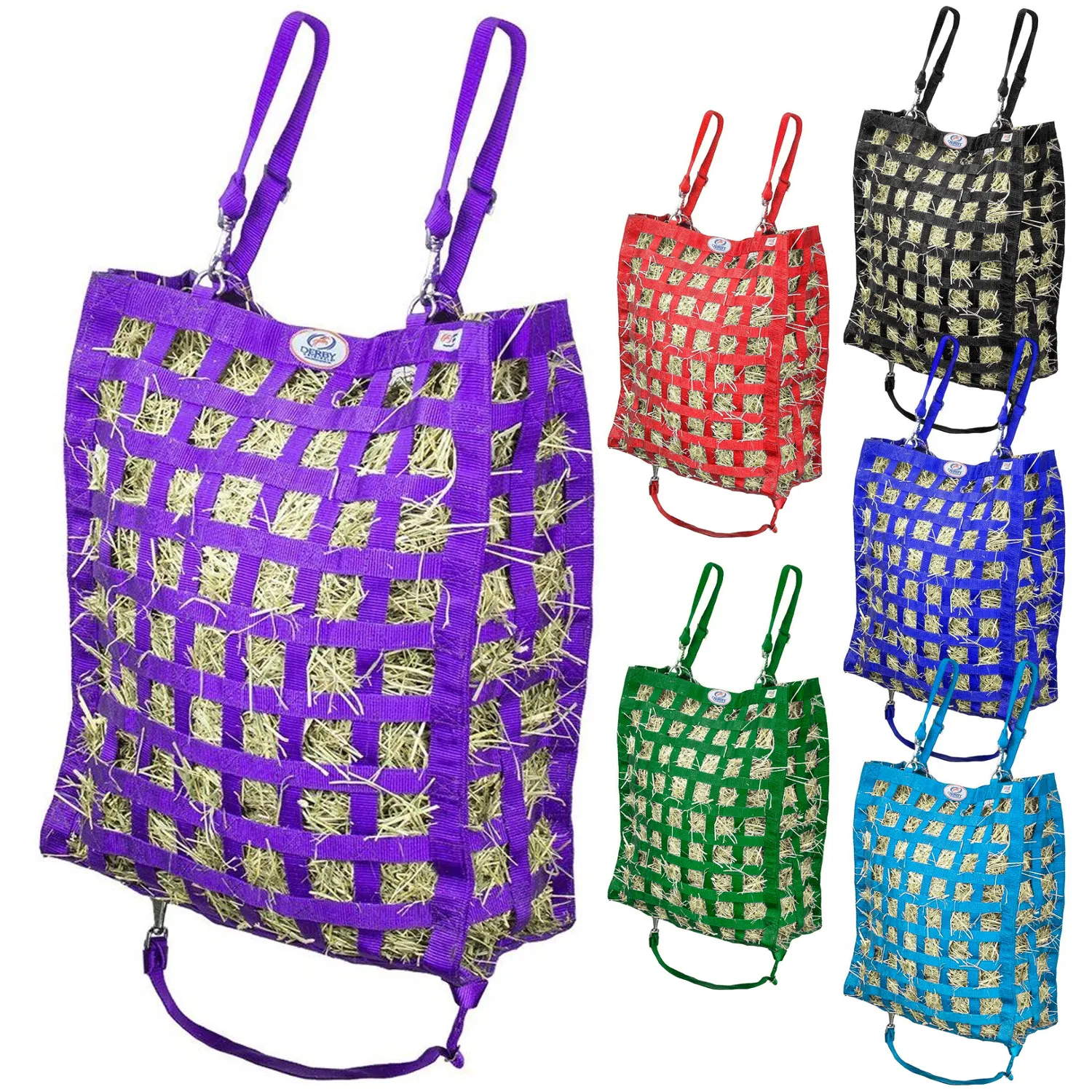 Derby Originals Superior Slow Feeder Horse Hay Bag with Super Tough Bottom with 1.75" Square Openings and 1 Year Warranty