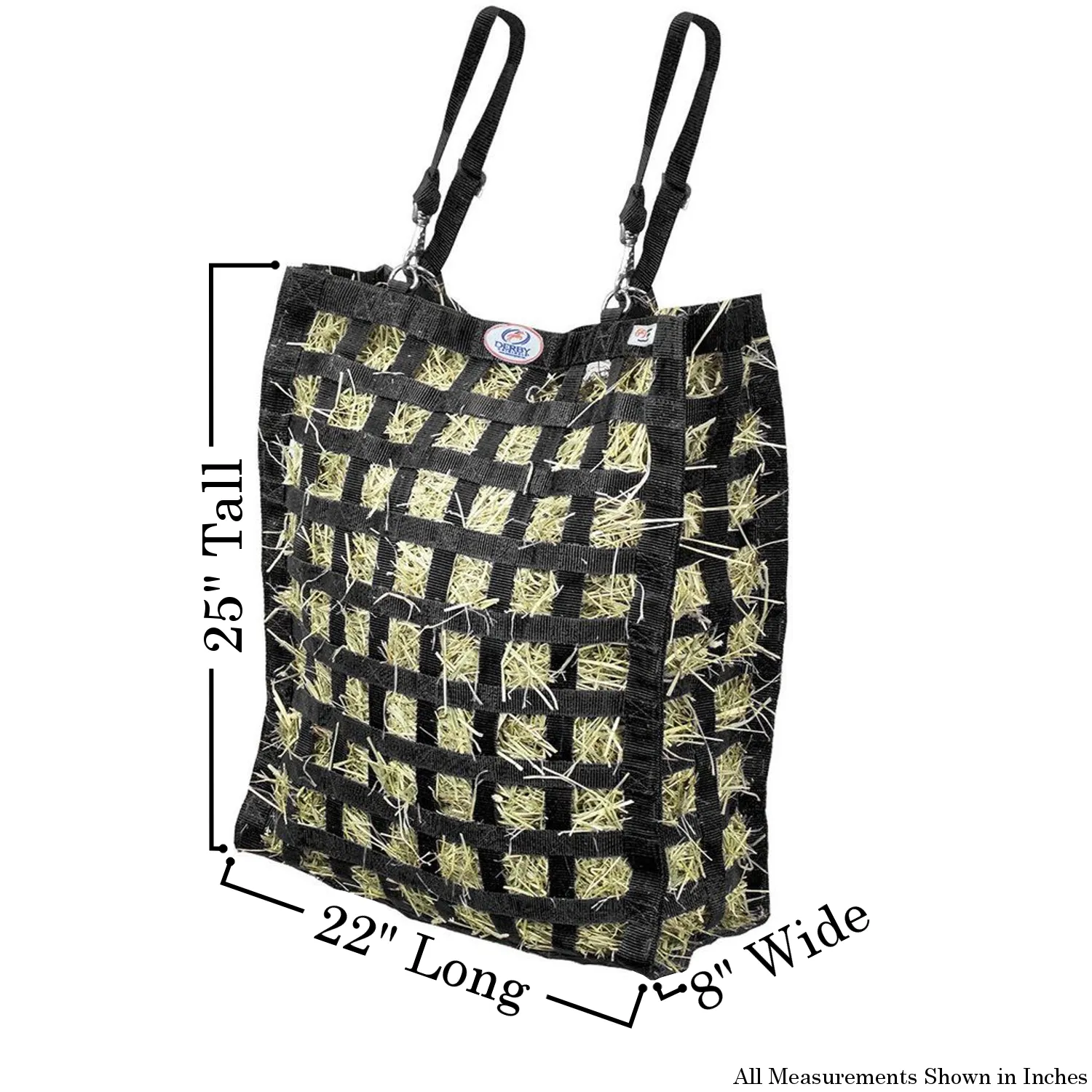 Derby Originals Superior Slow Feeder Horse Hay Bag with Super Tough Bottom with 1.75" Square Openings and 1 Year Warranty