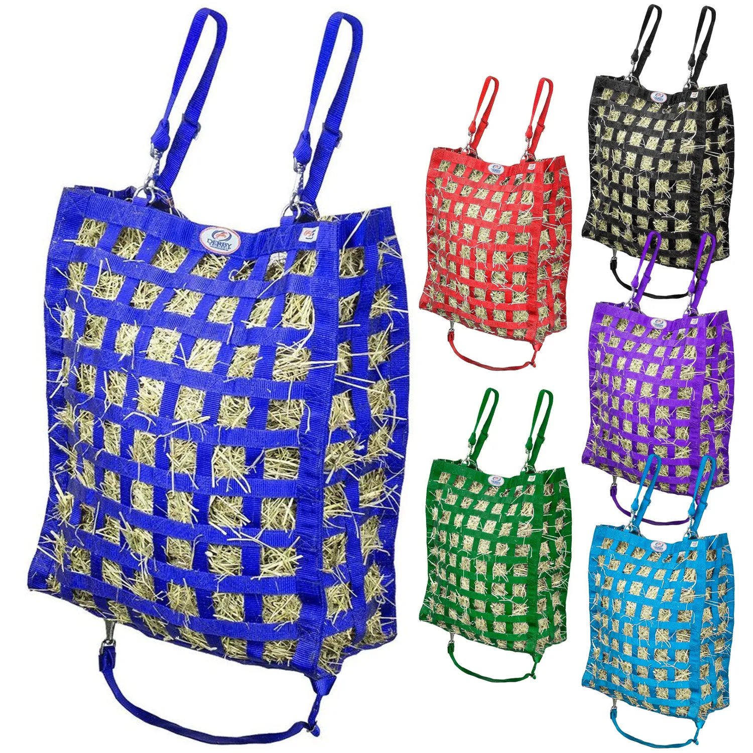 Derby Originals Superior Slow Feeder Horse Hay Bag with Super Tough Bottom with 1.75" Square Openings and 1 Year Warranty