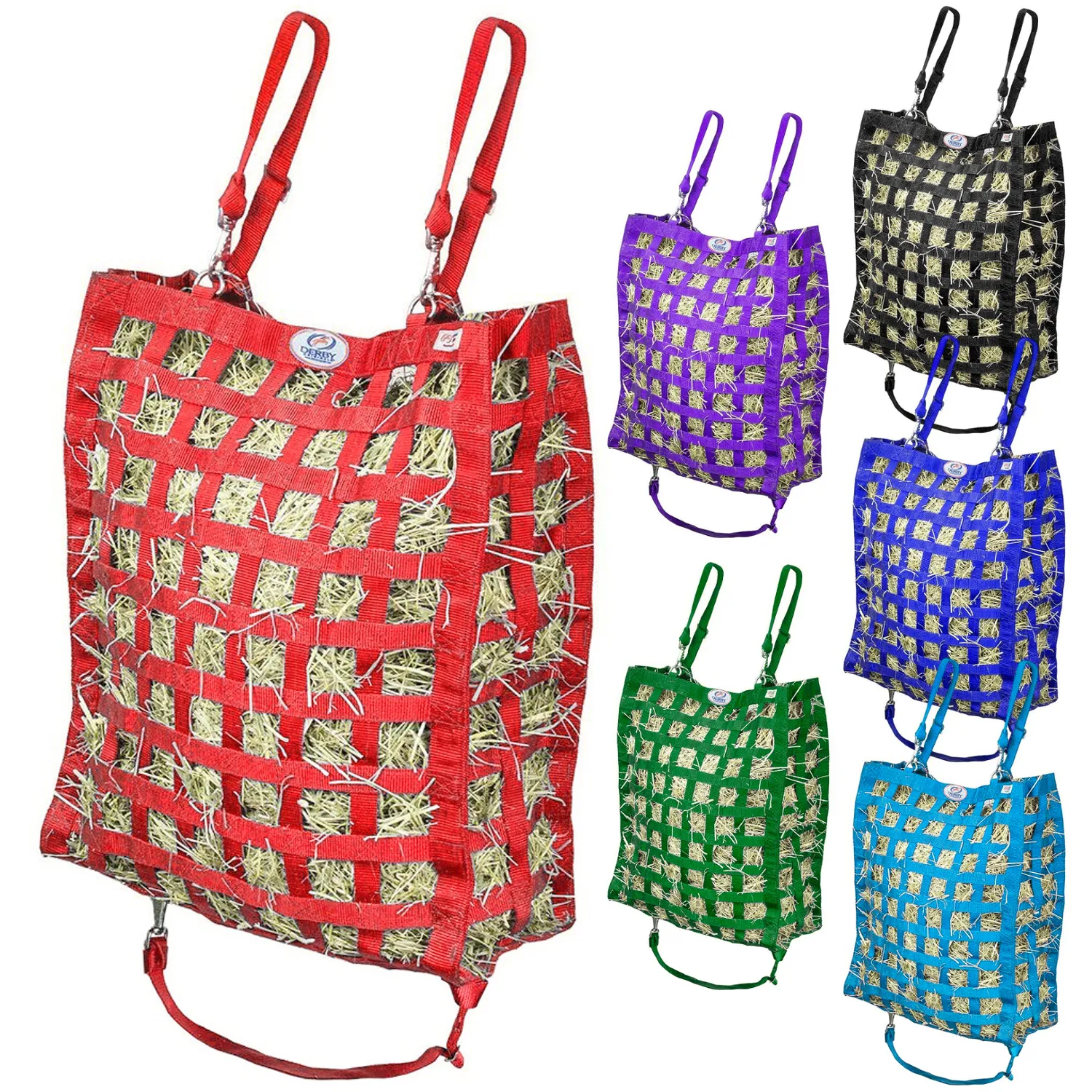 Derby Originals Superior Slow Feeder Horse Hay Bag with Super Tough Bottom with 1.75" Square Openings and 1 Year Warranty