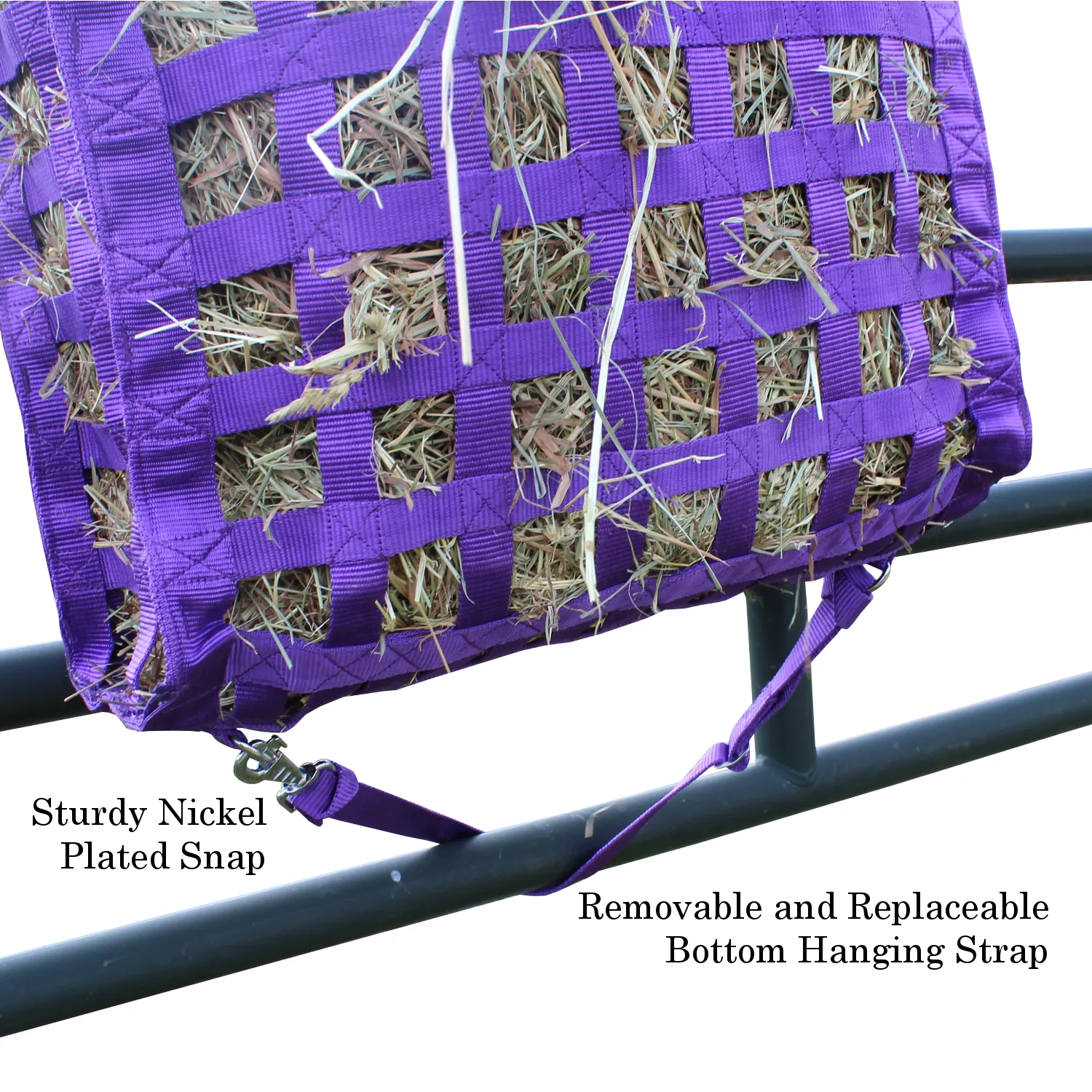 Derby Originals Superior Slow Feeder Horse Hay Bag with Super Tough Bottom with 1.75" Square Openings and 1 Year Warranty
