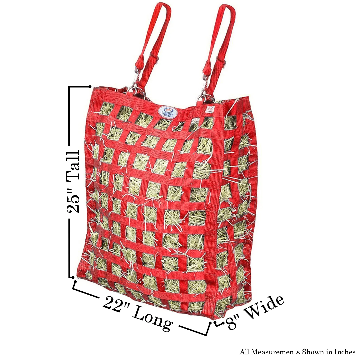 Derby Originals Superior Slow Feeder Horse Hay Bag with Super Tough Bottom with 1.75" Square Openings and 1 Year Warranty