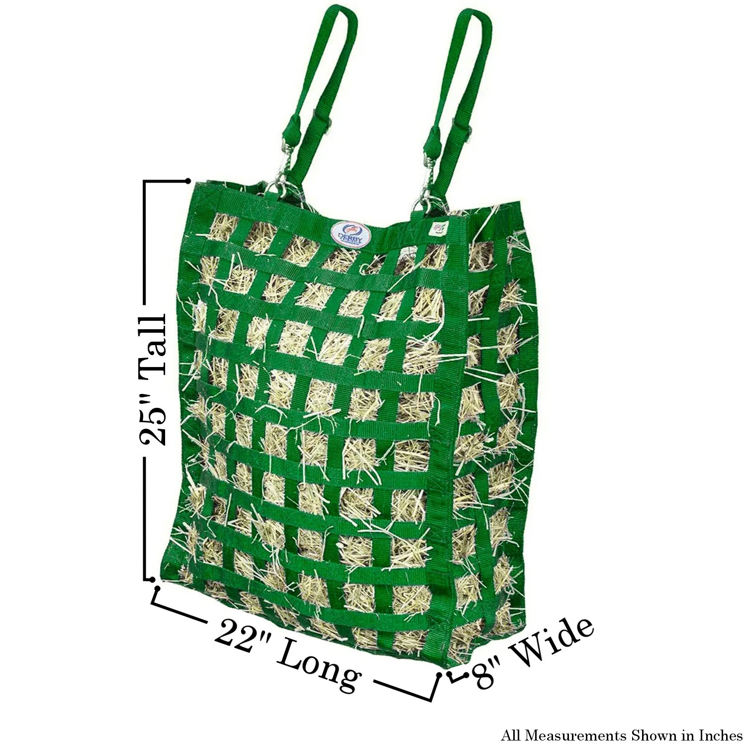 Derby Originals Superior Slow Feeder Horse Hay Bag with Super Tough Bottom with 1.75" Square Openings and 1 Year Warranty