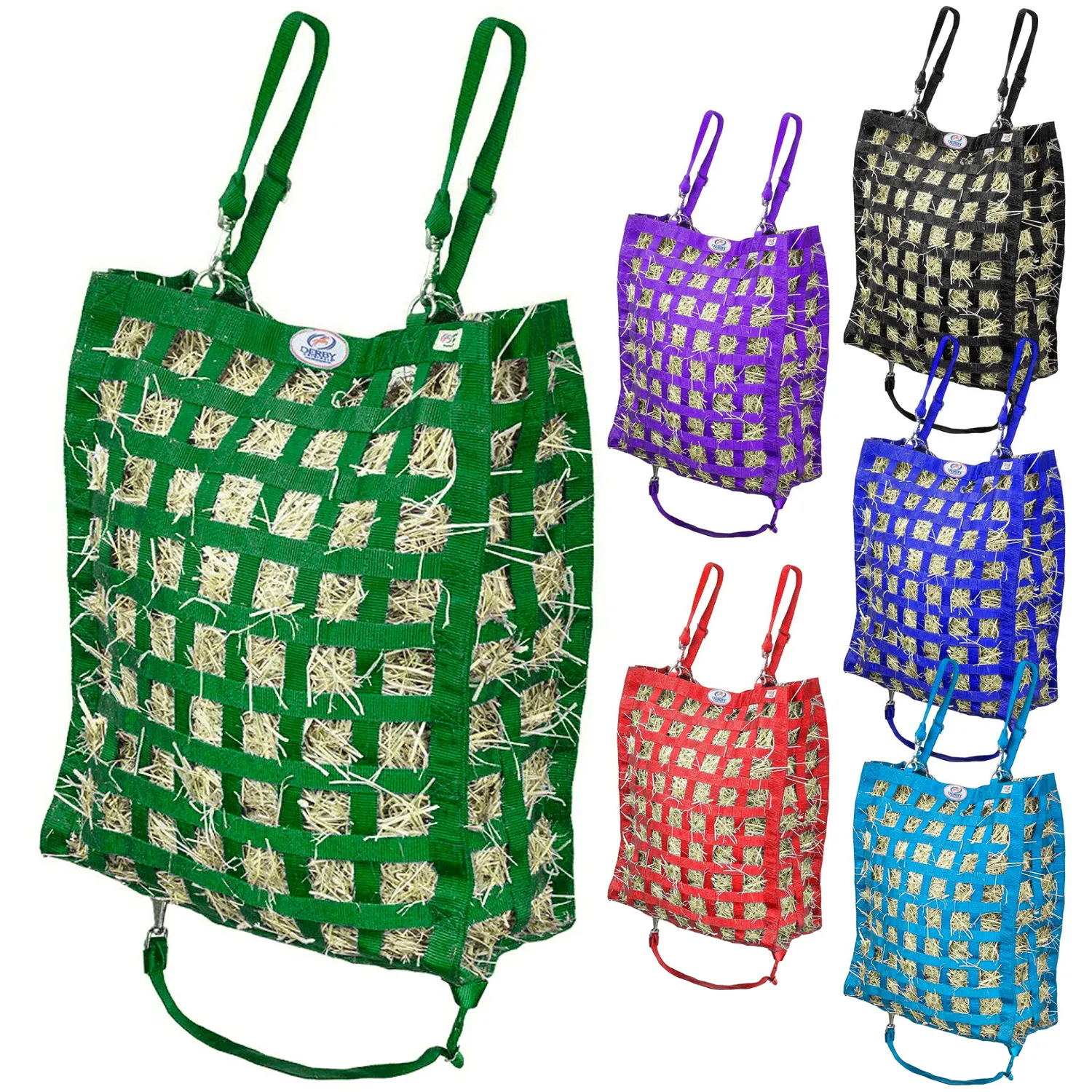Derby Originals Superior Slow Feeder Horse Hay Bag with Super Tough Bottom with 1.75" Square Openings and 1 Year Warranty