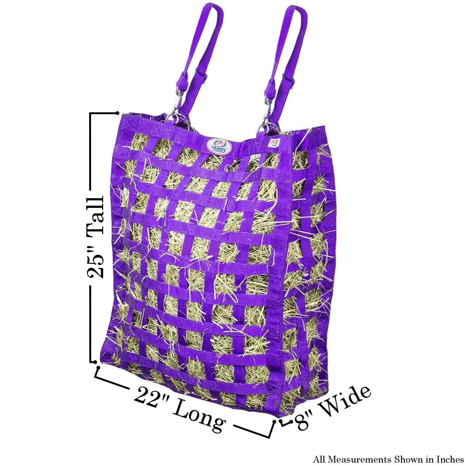 Derby Originals Superior Slow Feeder Horse Hay Bag with Super Tough Bottom with 1.75" Square Openings and 1 Year Warranty