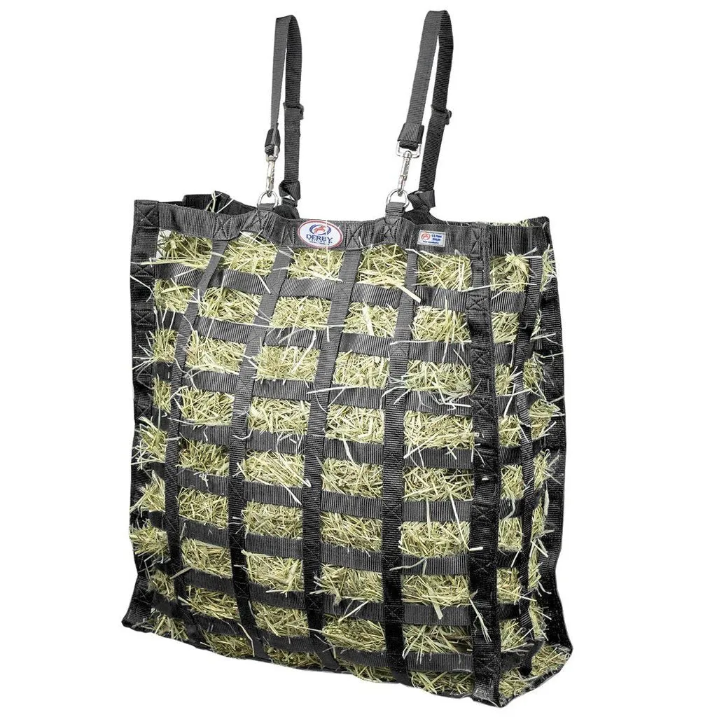Derby Originals Supreme Slow Feeder Horse Hay Bag with Super Tough Bottom with  3.5"x1.75” Rectangular Openings  and 1 Year Warranty