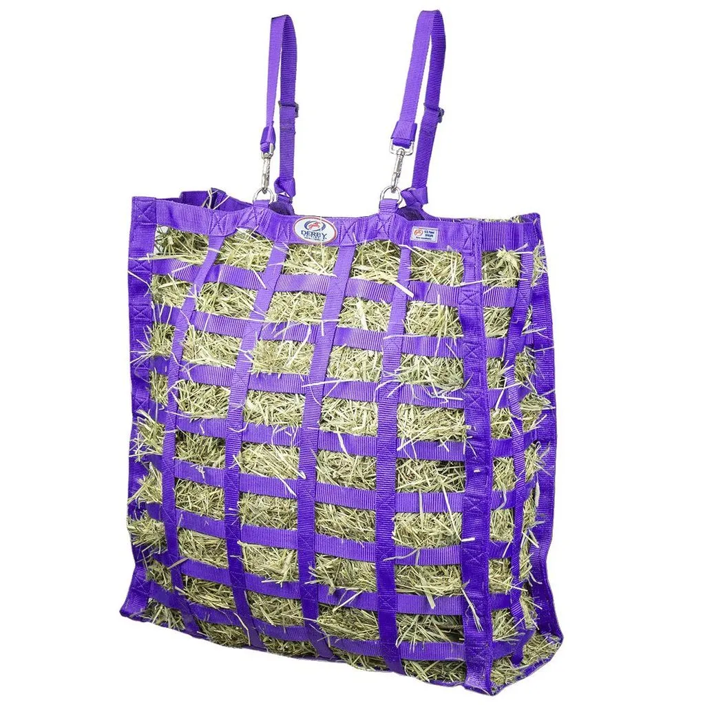 Derby Originals Supreme Slow Feeder Horse Hay Bag with Super Tough Bottom with  3.5"x1.75” Rectangular Openings  and 1 Year Warranty