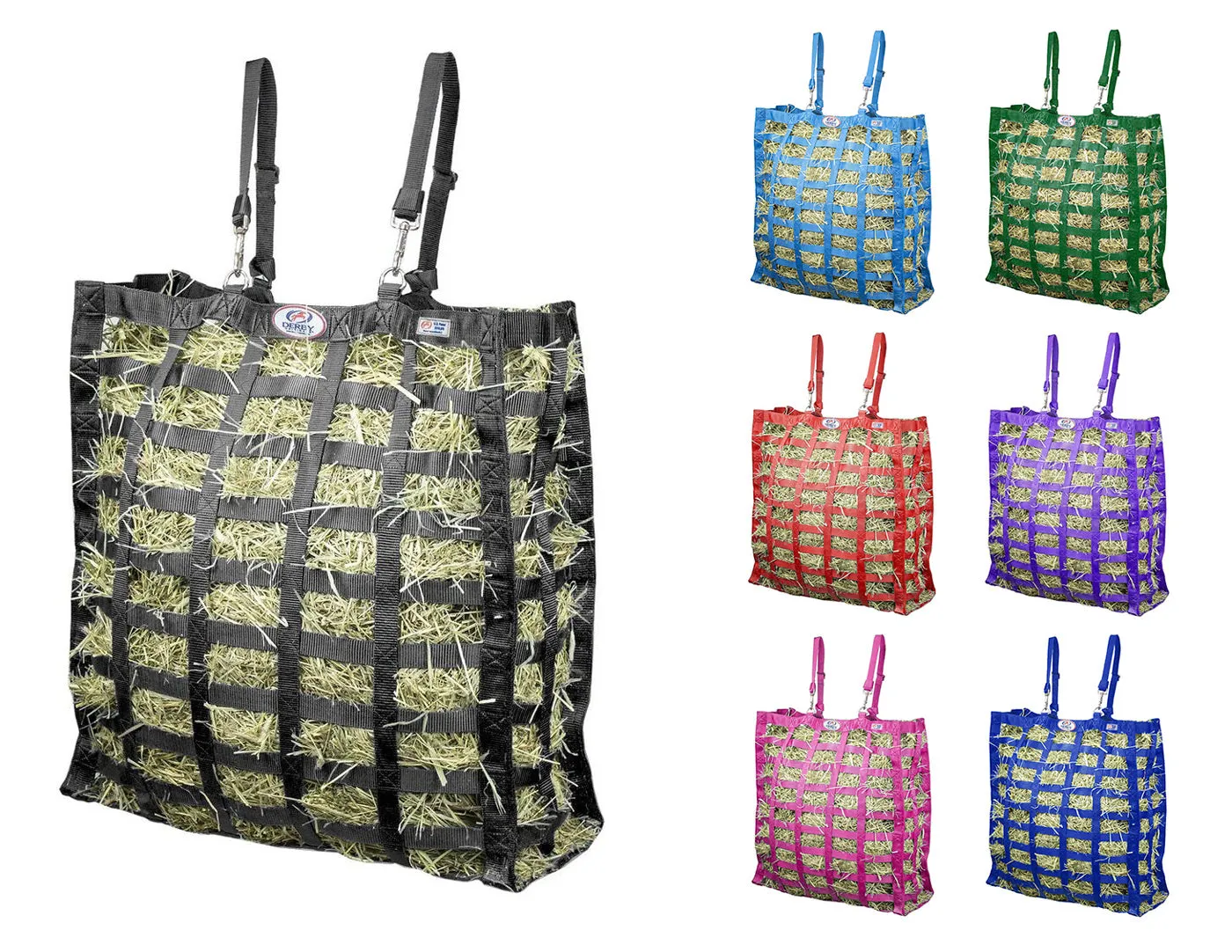 Derby Originals Supreme Slow Feeder Horse Hay Bag with Super Tough Bottom with  3.5"x1.75” Rectangular Openings  and 1 Year Warranty