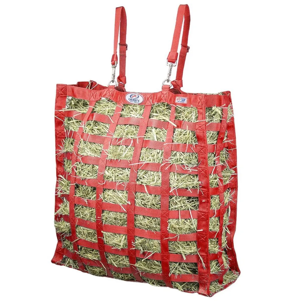 Derby Originals Supreme Slow Feeder Horse Hay Bag with Super Tough Bottom with  3.5"x1.75” Rectangular Openings  and 1 Year Warranty
