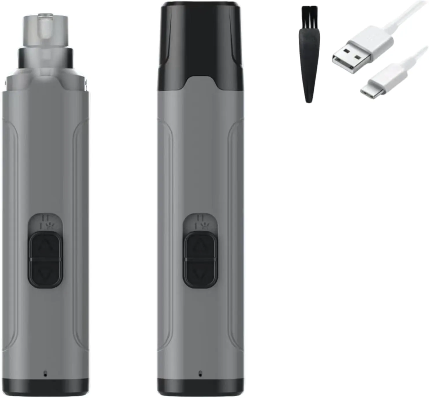 Dog Nail Grinder - USB Rechargeable - LED Light - Professional 2 Speed Electric Pet Nail Trimmer Painless Paws Grooming & Smoothing for Small Medium Large Dogs & Cats (Grey)