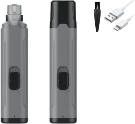 Dog Nail Grinder - USB Rechargeable - LED Light - Professional 2 Speed Electric Pet Nail Trimmer Painless Paws Grooming & Smoothing for Small Medium Large Dogs & Cats (Grey)