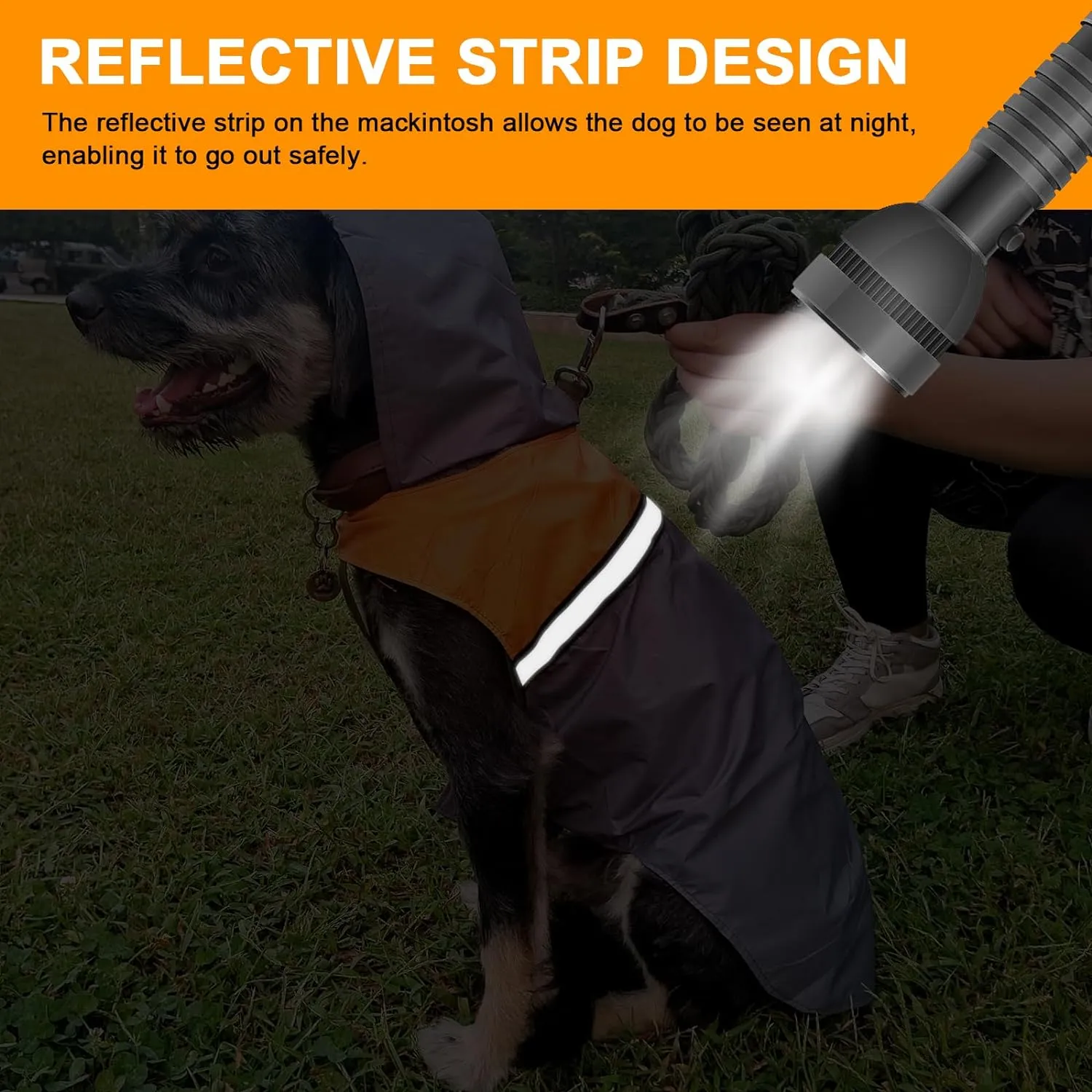Dog Raincoat with Reflective Strip, Ultra Light Breathable Waterproof Dog Rain Jacket, Adjustable Waterproof Dog Raincoat with Hood, Suitable for Small, Medium, and Large Dogs (Grey, S)