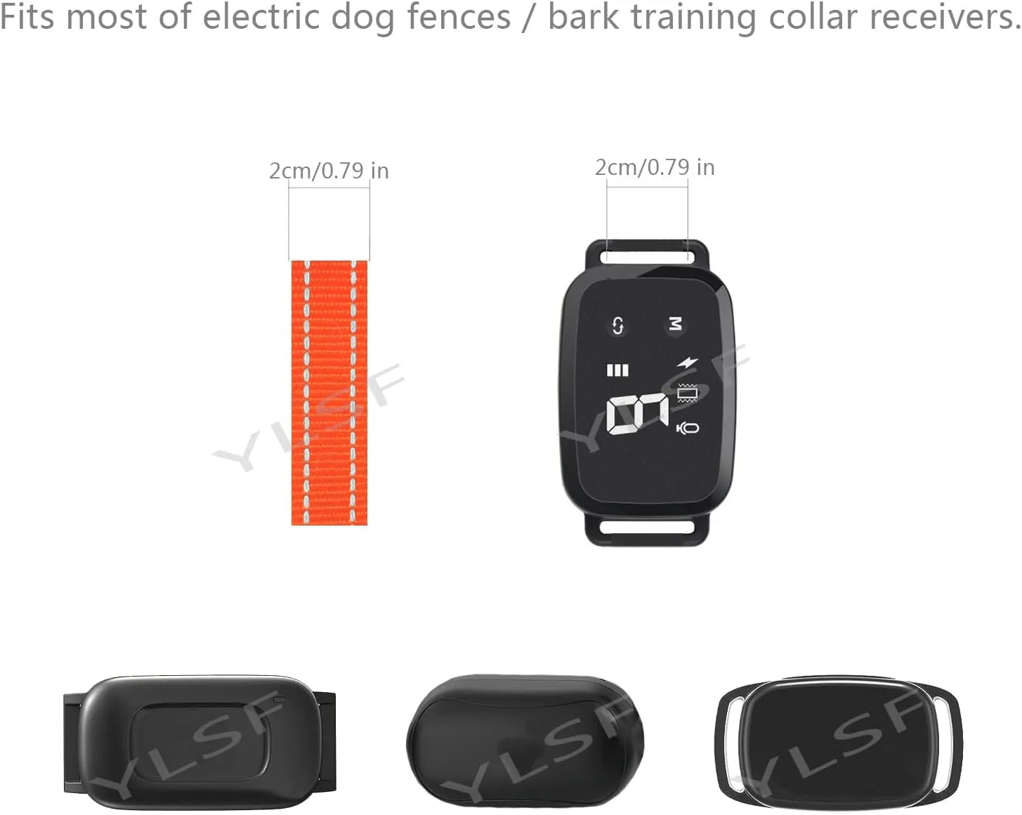 Dog Replacement Collar Strap for Electronic Fence Training Barking Collar GPS Tracker Receivers-Compatible with Nearly All Brands and Models of Electric Collars -3/4 Inch Nylon Collar Strap