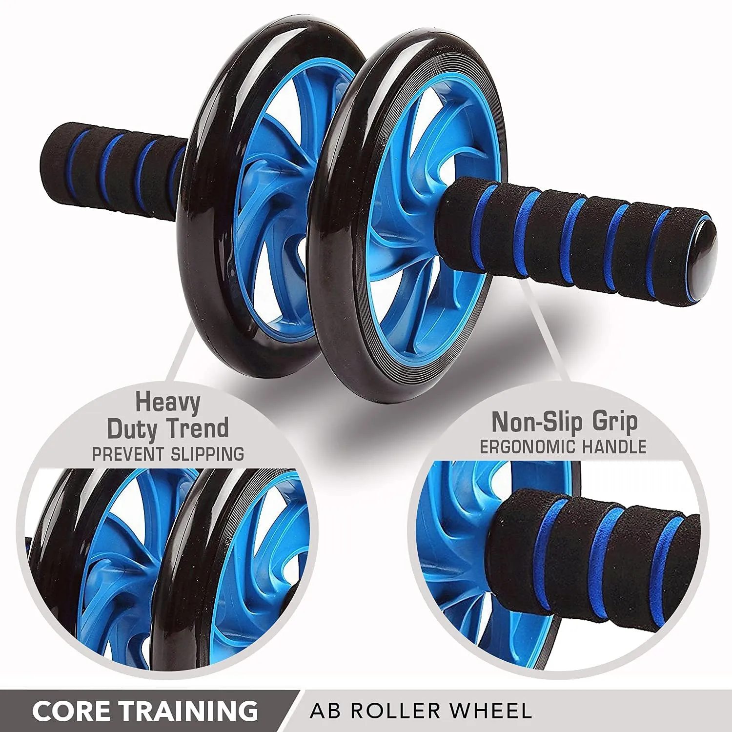 Double Ab WheelRoller With Knee Pad|Abs Roller|Exercise Roller Wheel (Pack of 2)