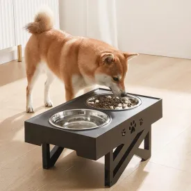 Double Diner Non-Slip Bowl, adjustable height