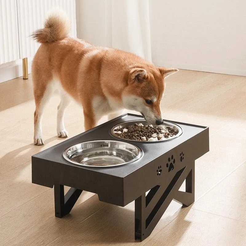 Double Diner Non-Slip Bowl, adjustable height