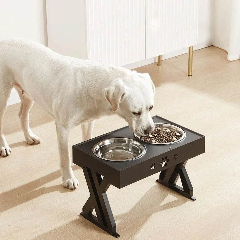 Double Diner Non-Slip Bowl, adjustable height