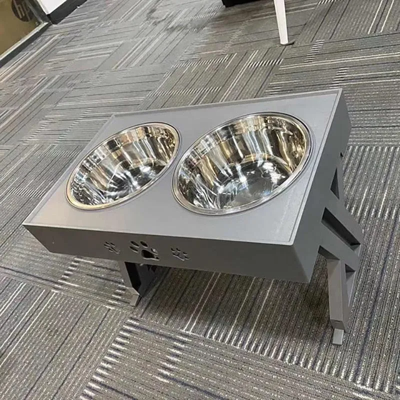 Double Diner Non-Slip Bowl, adjustable height