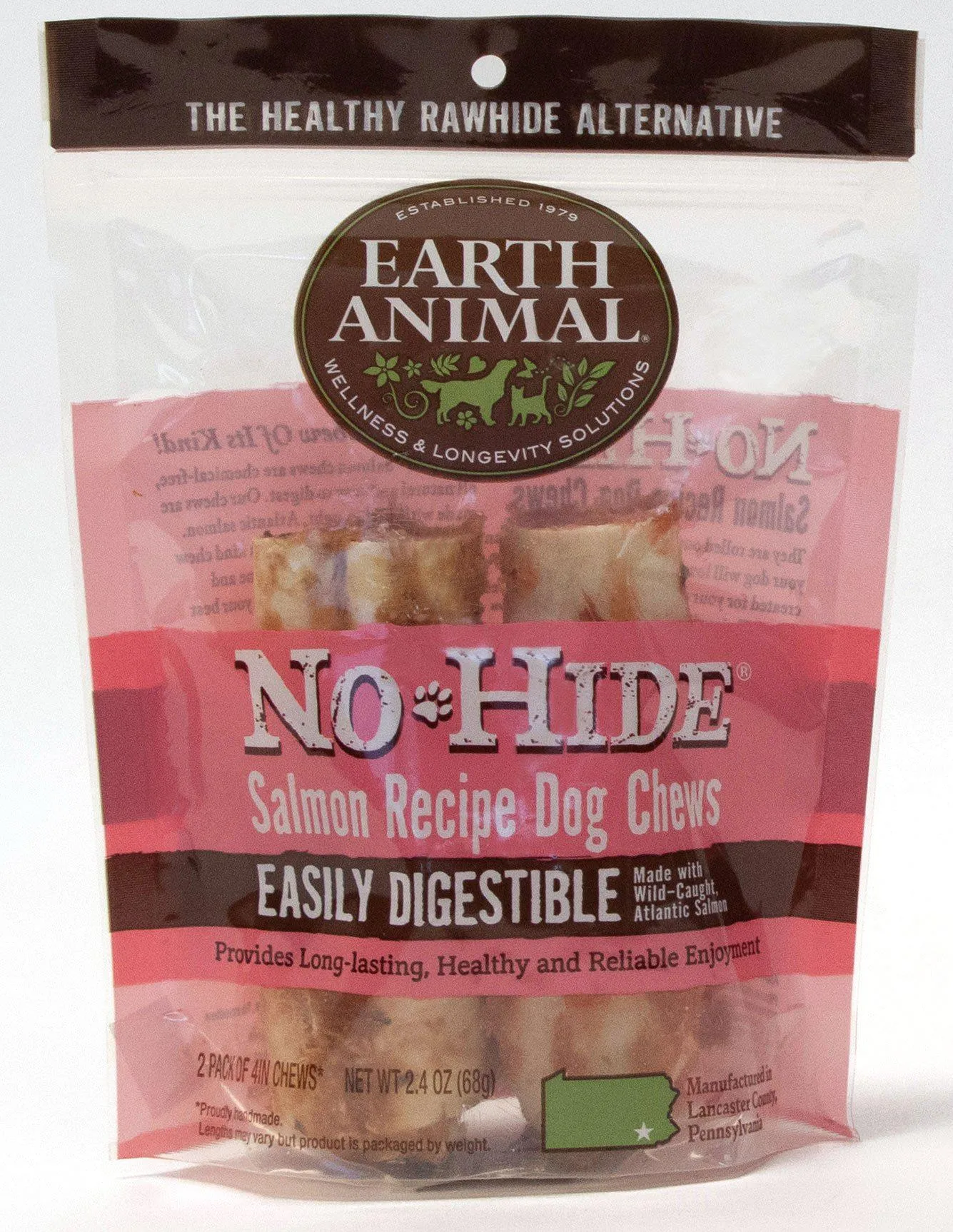Earth Animal No-Hide Salmon Chews Dogs Treats